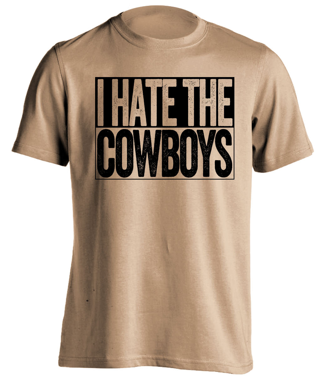i hate the cowboys new orleans saints fan old gold tshirt