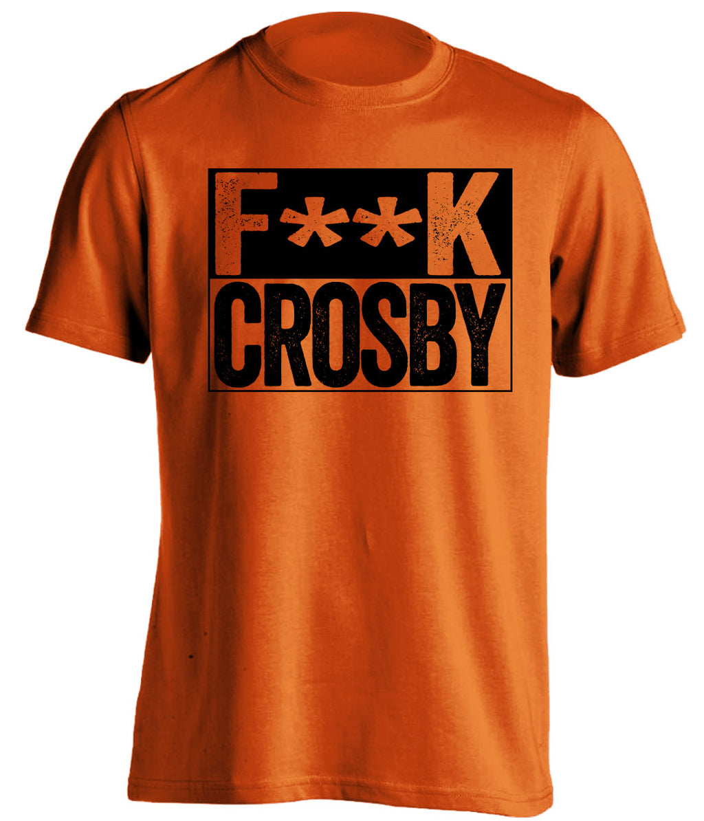 fuck crosby orange and black tshirt censored