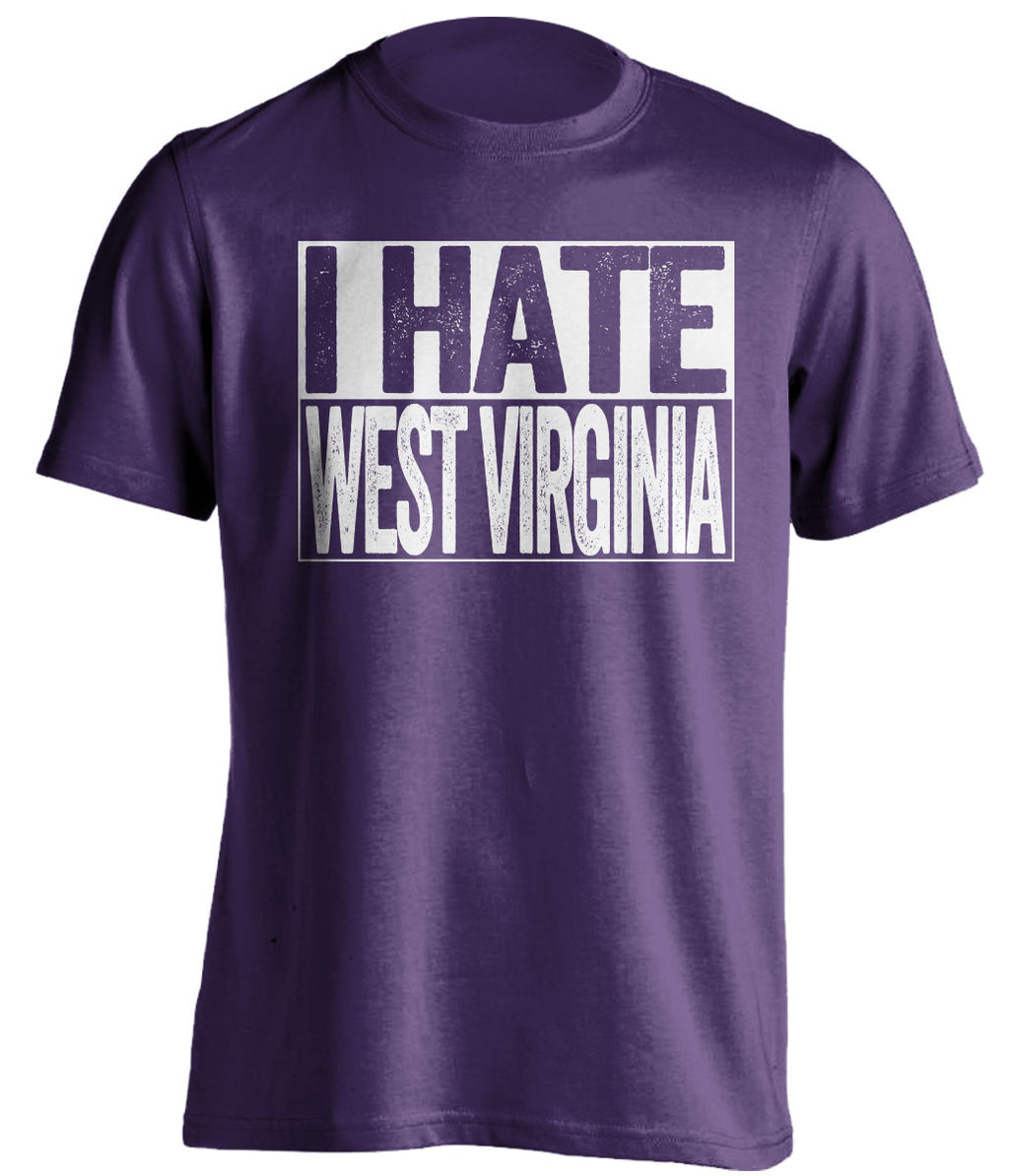 i hate west virginia tcu horned frogs purple shirt