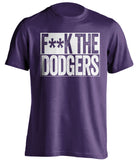 fuck the dodgers censored purple shirt rockies fans