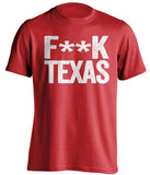 fuck texas longhorns nebraska cornhuskers red tshirt censored