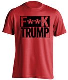 fuck trump red shirt with black text censored