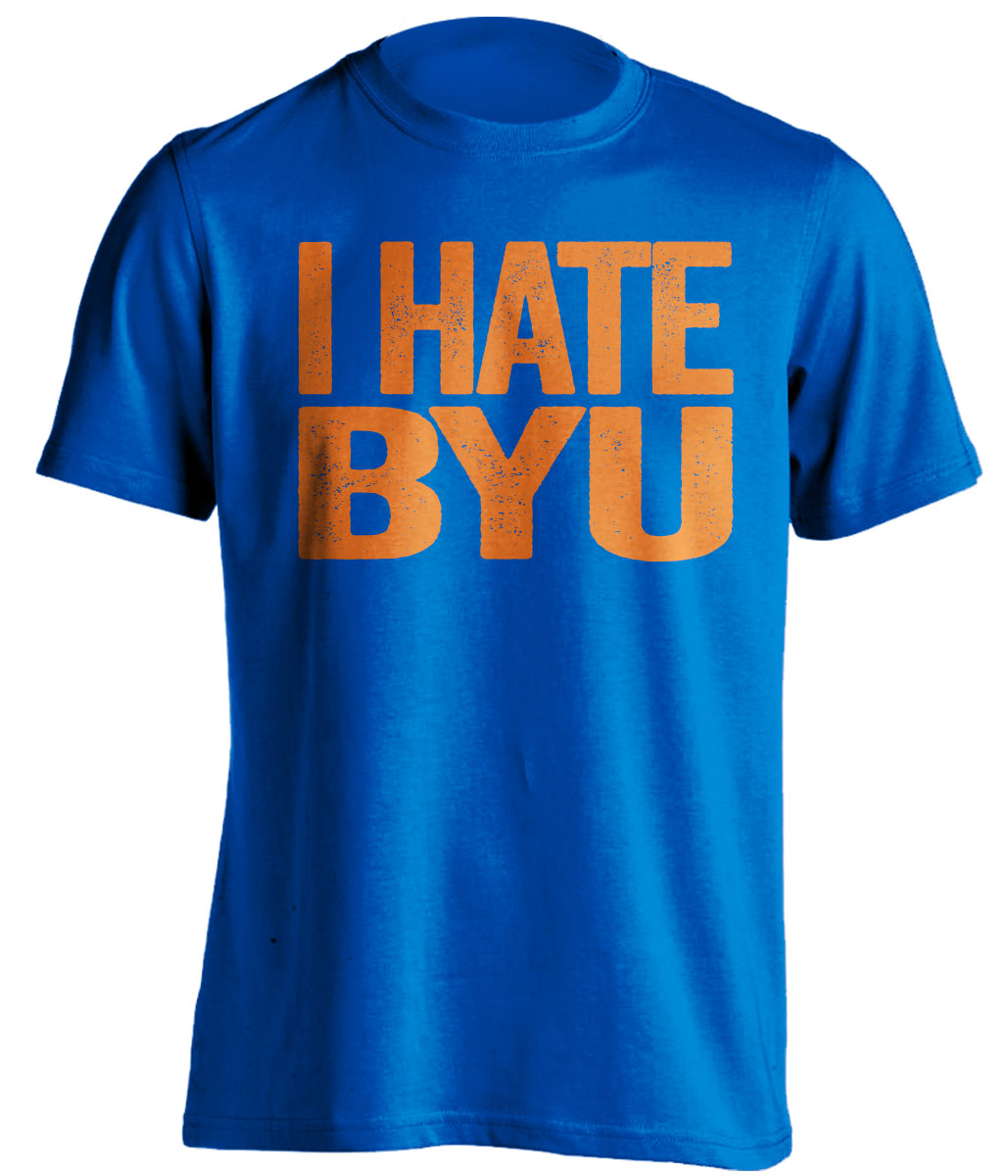 i hate byu cougars boise state broncos blue tshirt