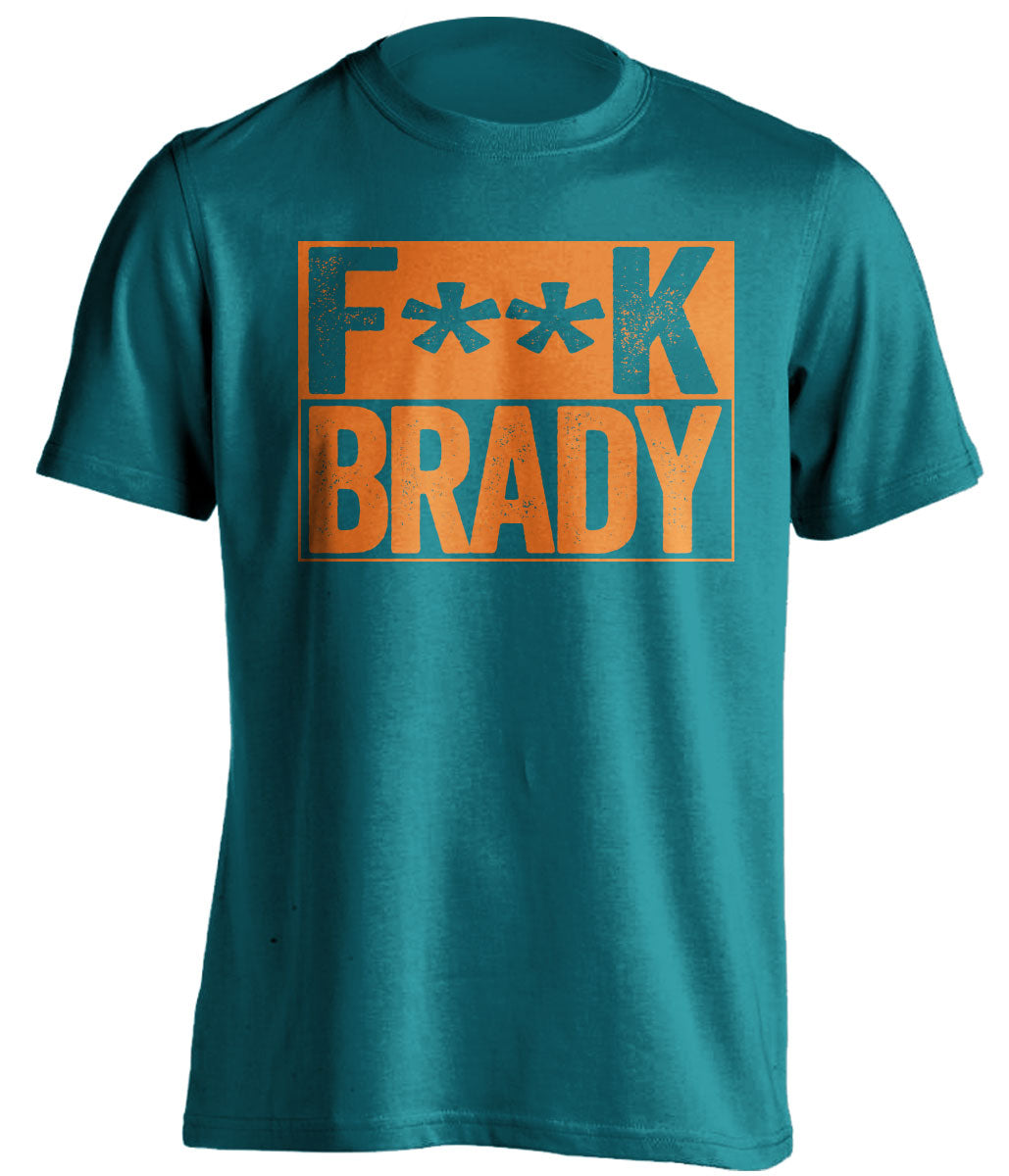 fuck brady teal and orange tshirt censored