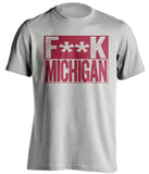 Fuck Michigan - Michigan Haters Shirt - Red and Sand - Box Design - Beef Shirts