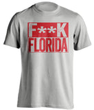 censored grey shirt that say fuck florida with red text box