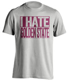 cleveland cavaliers grey shirt i hate golden state gold text