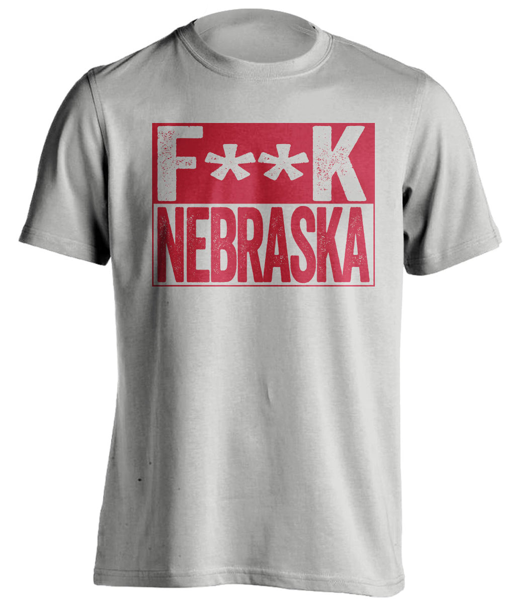 FUCK NEBRASKA - Wisconsin Badgers Fan T-Shirt - Box Design - Beef Shirts
