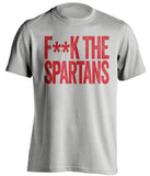 fuck the spartans censored grey tshirt for fresno state fans
