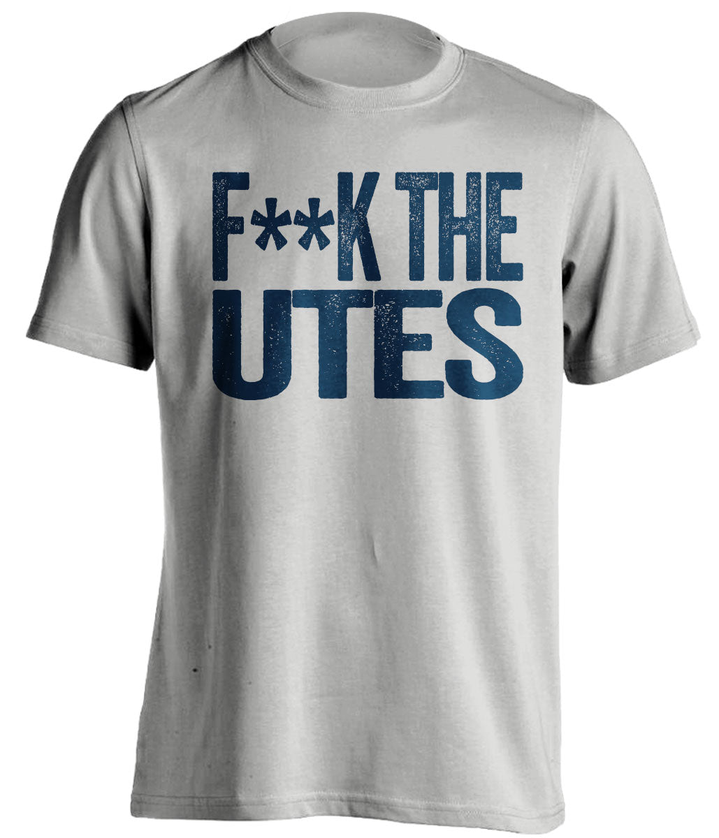 fuck the utes censored grey tshirt for aggies fans