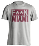 Fuck Miami - Miami Haters Shirt - Cardinal Red and Old Gold - Box Design - Beef Shirts