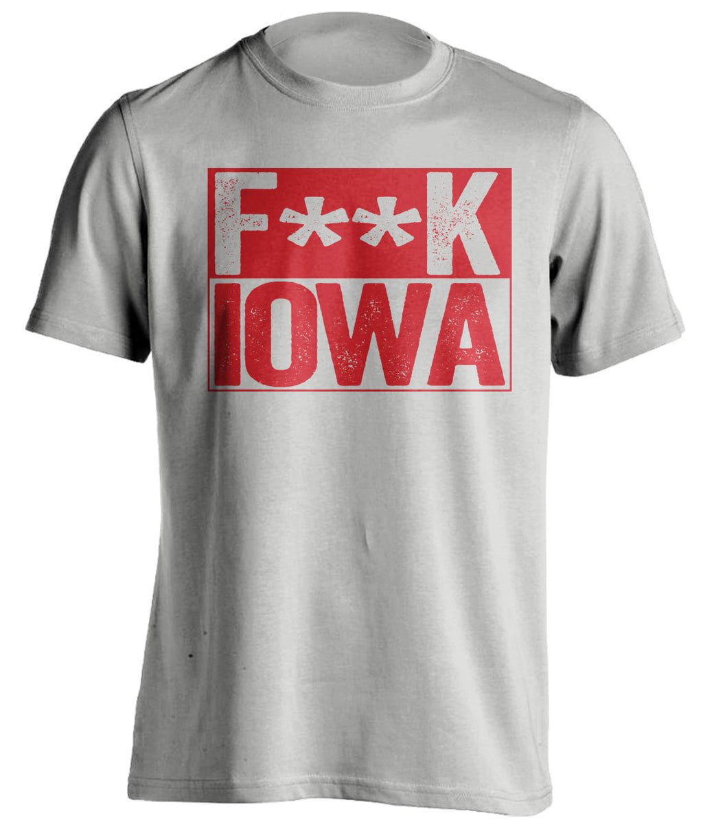 fuck iowa censored grey shirt for nebraska fans