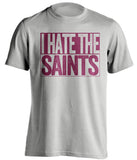 i hate the saints grey and old gold shirt 