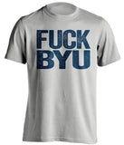 fuck byu uncensored grey tshirt for usu aggies fans