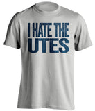 i hate the utes grey tshirt for aggies fans