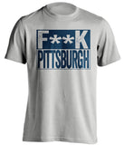 Fuck Pittsburgh - Pittsburgh Haters Shirt - Navy and Old Gold - Box Design - Beef Shirts