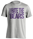 i hate the bears grey tshirt minnesota vikings fan