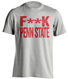 fuck penn state censored grey tshirt for rutgers fans