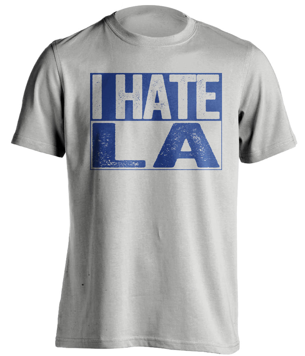 i hate la clippers angels texas rangers grey shirt