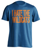 i hate the wildcats florida gators fan blue shirt
