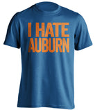 i hate auburn florida gators fan blue tshirt