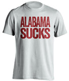 alabama sucks msu bulldogs fan white shirt