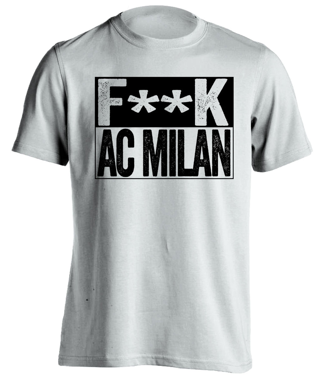 fuck ac milan white and black tshirt censored