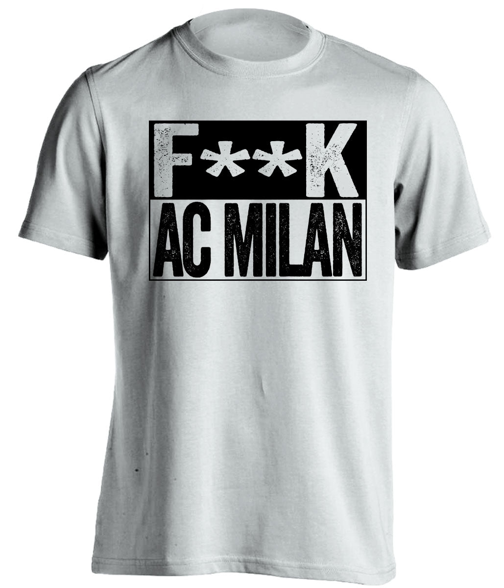 fuck ac milan white and black tshirt censored