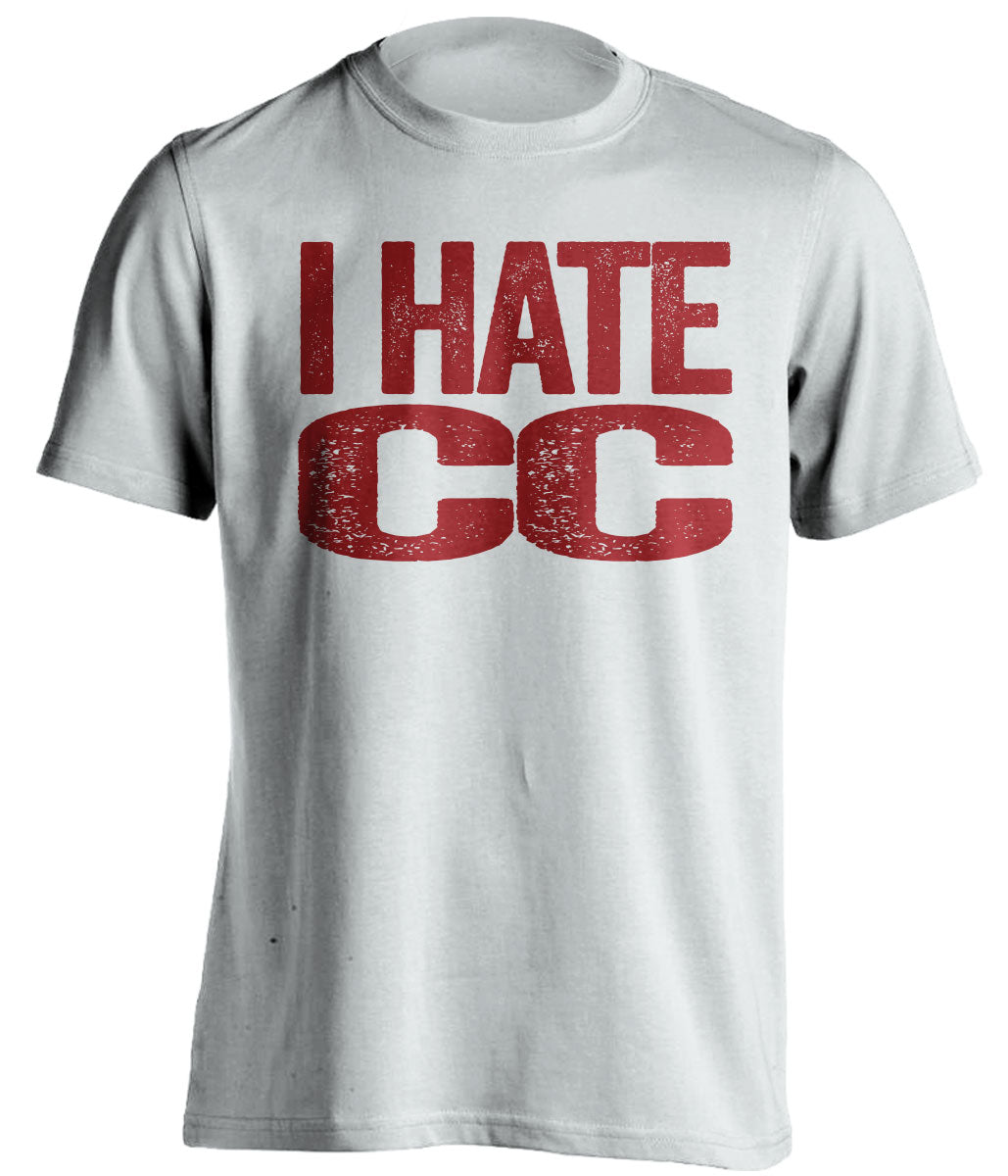 i hate cc du denver pioneers gold pan white tshirt