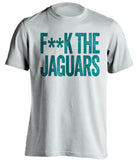 fuck the jaguars jacksonville jags hate white tshirt censored