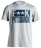 Fuck Pittsburgh - Pittsburgh Haters Shirt - Navy and Old Gold - Box Design - Beef Shirts