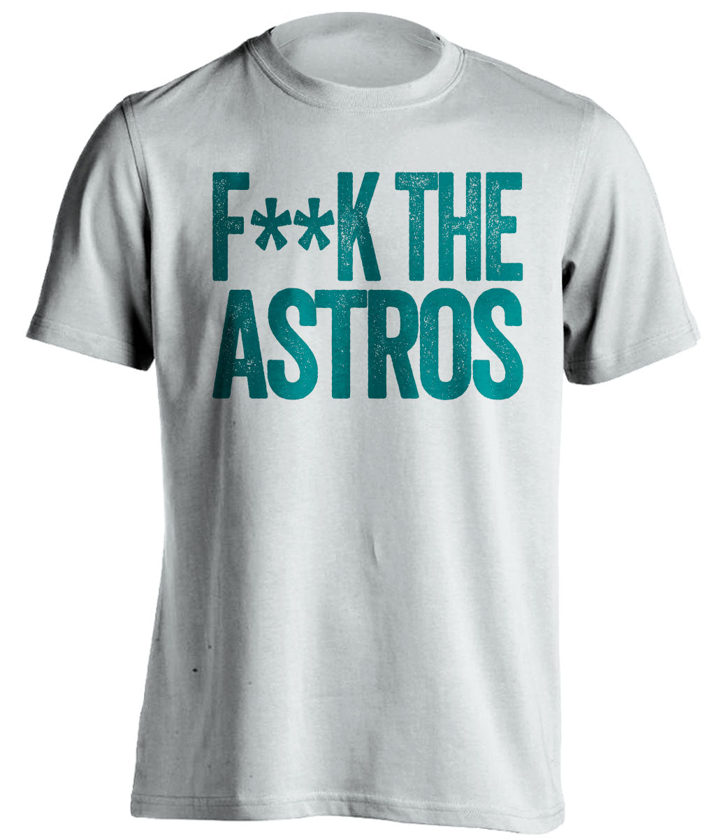 fuck the astros seattle mariners white tshirt censored