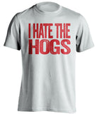 i hate the hogs white tshirt for asu astate fans