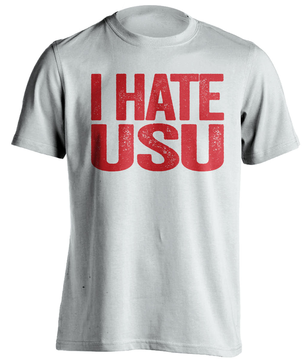 i hate usu aggies white tshirt utah utes fans