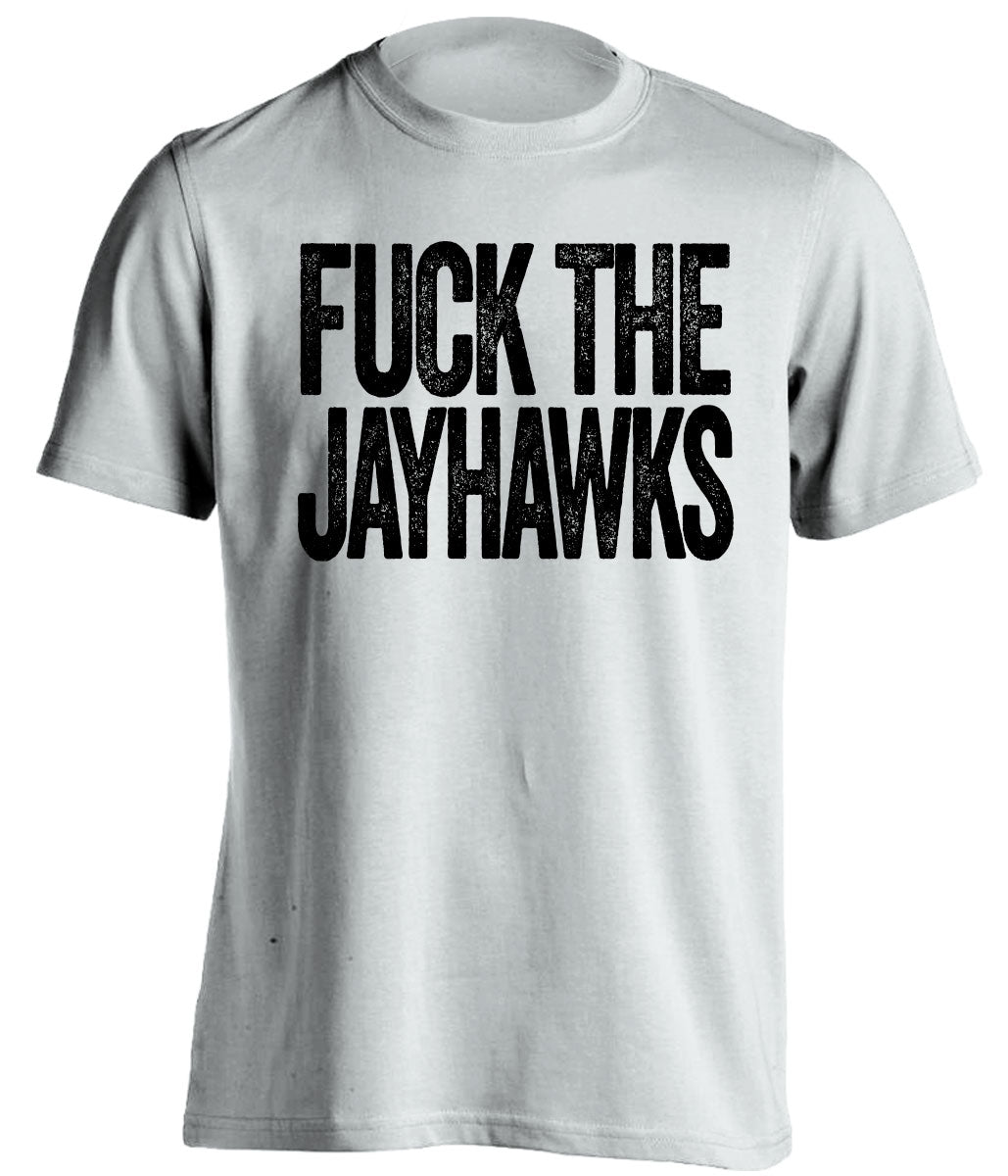 FUCK THE JAYHAWKS - Missouri Tigers Fan T-Shirt - Text Design - Beef Shirts