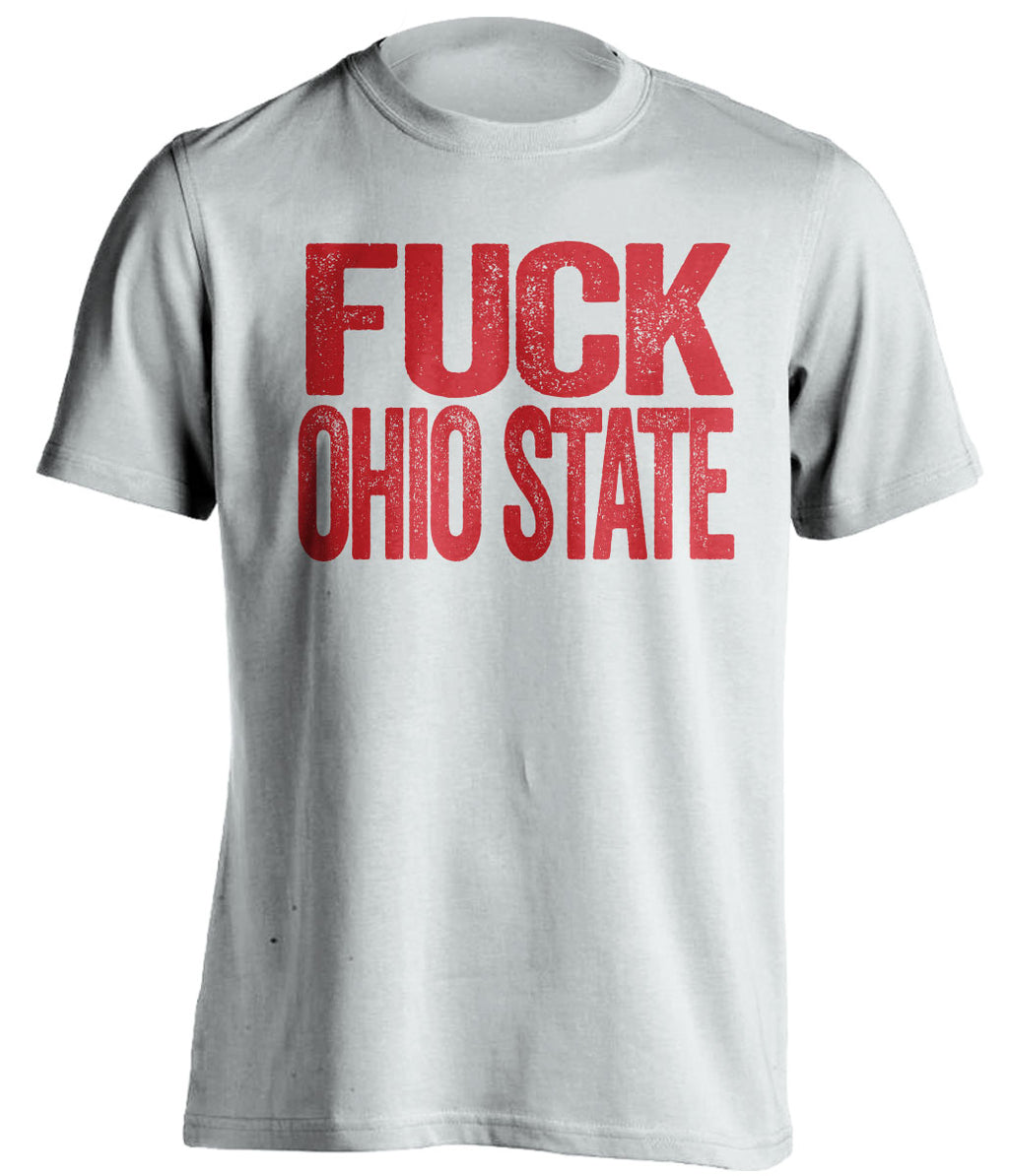 fuck ohio state white tshirt Wisconsin Badgers shirt uncensored