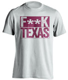 fuck texas white and cardinal red tshirt censored