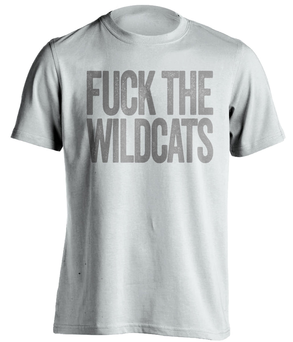 FUCK THE WILDCATS - Wildcats Haters Shirt - Navy and Grey Version - Text Design - Beef Shirts