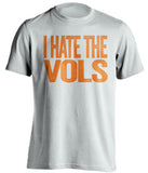 i hate the vols florida gators fan white shirt