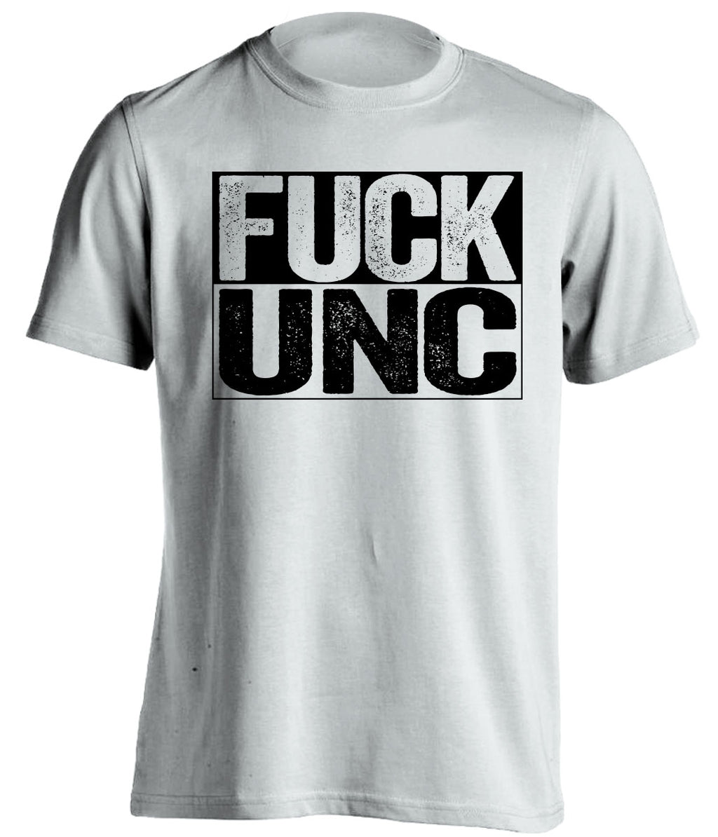 fuck unc white and black tshirt uncensored