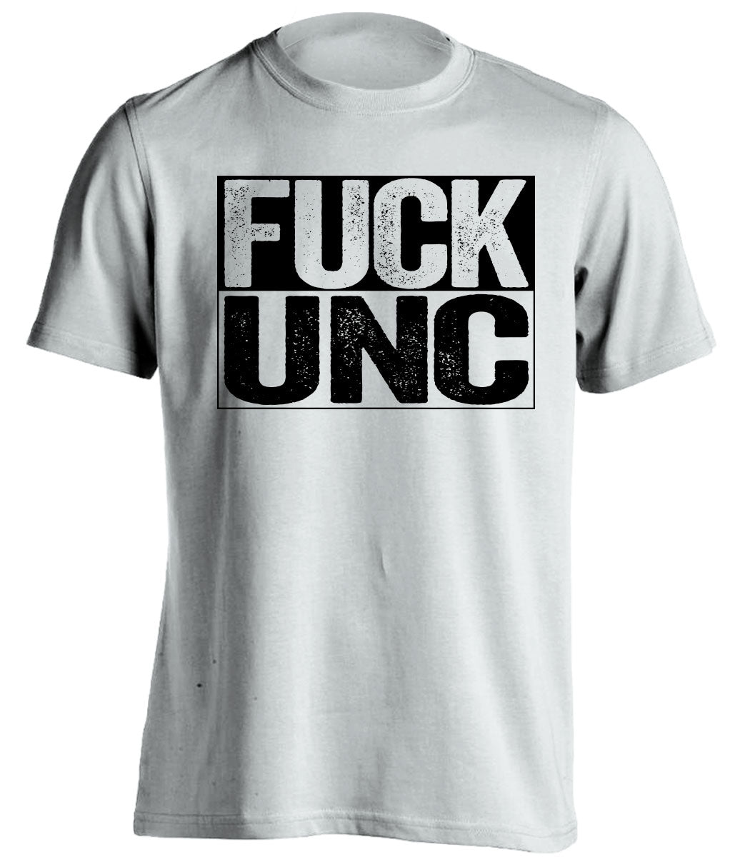 fuck unc white and black tshirt uncensored