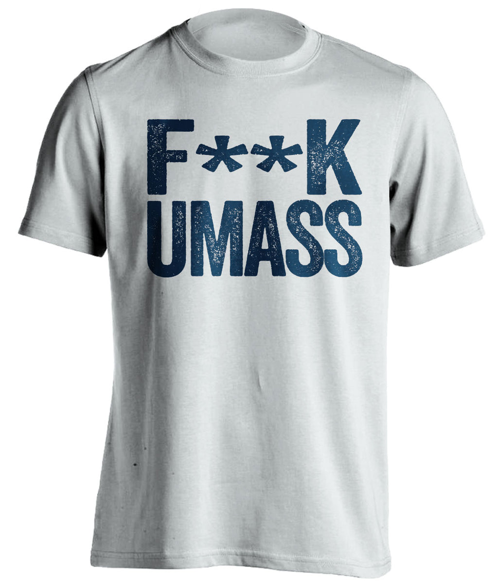 fuck umass merrimack warriors white tshirt censored