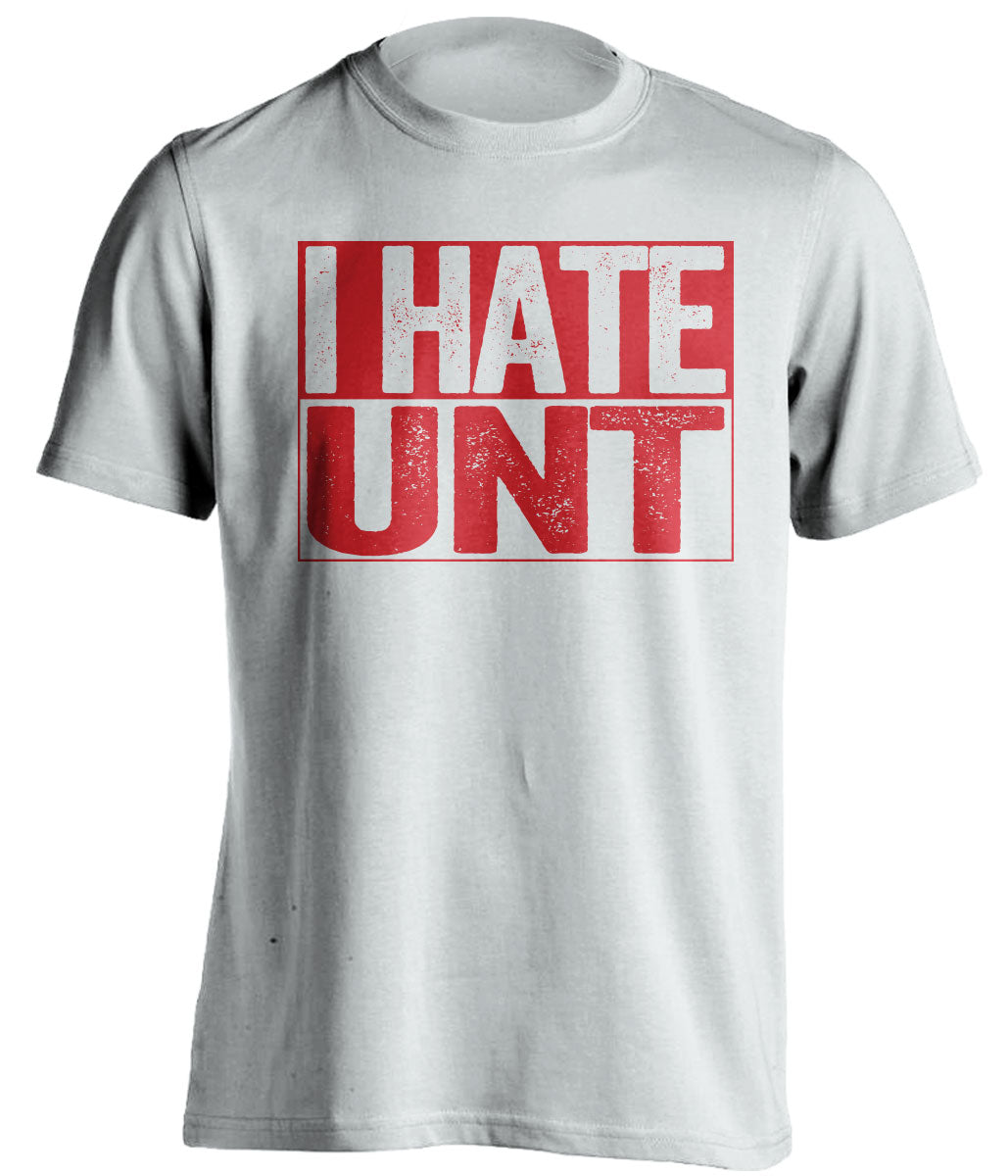 i hate unt texas SMU mustangs white shirt