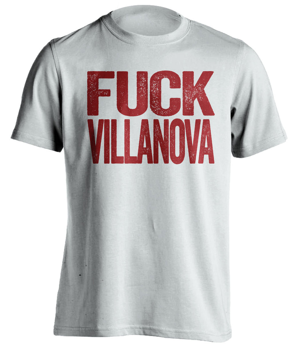fuck villanova uncensored white tshirt for temple owls fans