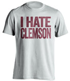 i hate clemson florida state noles white shirt