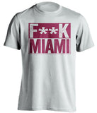 Fuck Miami - Miami Haters Shirt - Maroon and Orange - Box Design - Beef Shirts