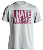 cleveland cavaliers white shirt i hate golden state gold text