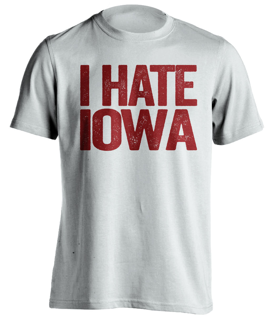 i hate iowa white tshirt for gophers fans