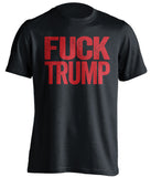 fuck trump navy tshirt with black text uncensored