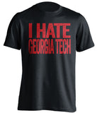 i hate georgia tech uga bulldogs fan black shirt